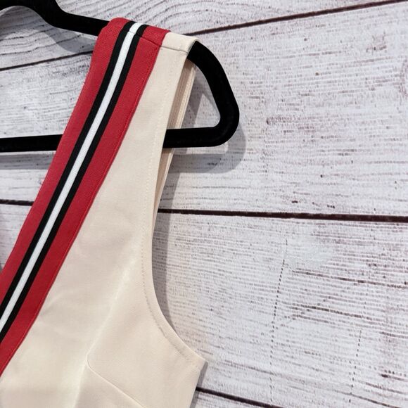 English Factory Size Small Ivory Mini Dress Sleeveless Varsity Retro Preppy - Picture 7 of 12